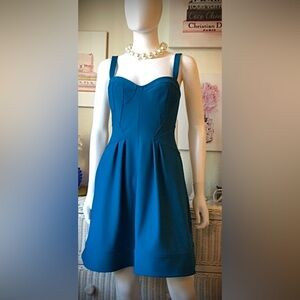 Zac Posen Mini Dress Low Cut Sleeveless in Royal Blue color size 2